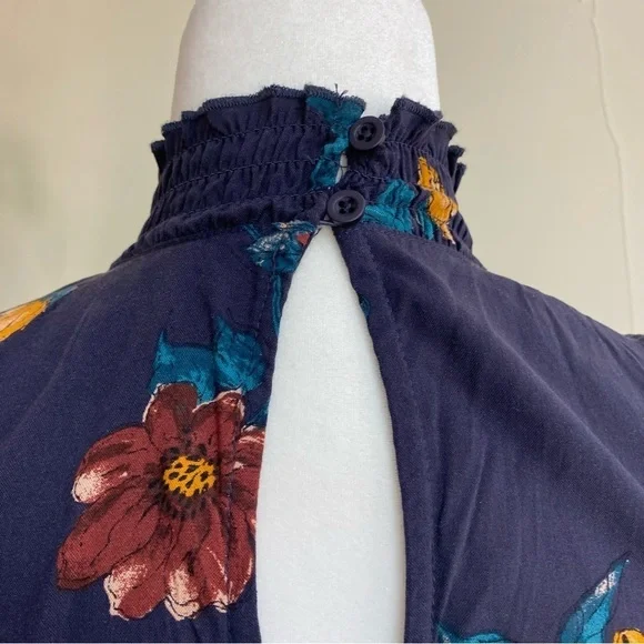 Xhilaration Purple Floral Women S Mock Neck Sleeveless Mini Shift Dress Bohemian - Picture 8 of 15